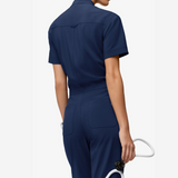 Women's Six Pockets Short Sleeves Jumpsuit