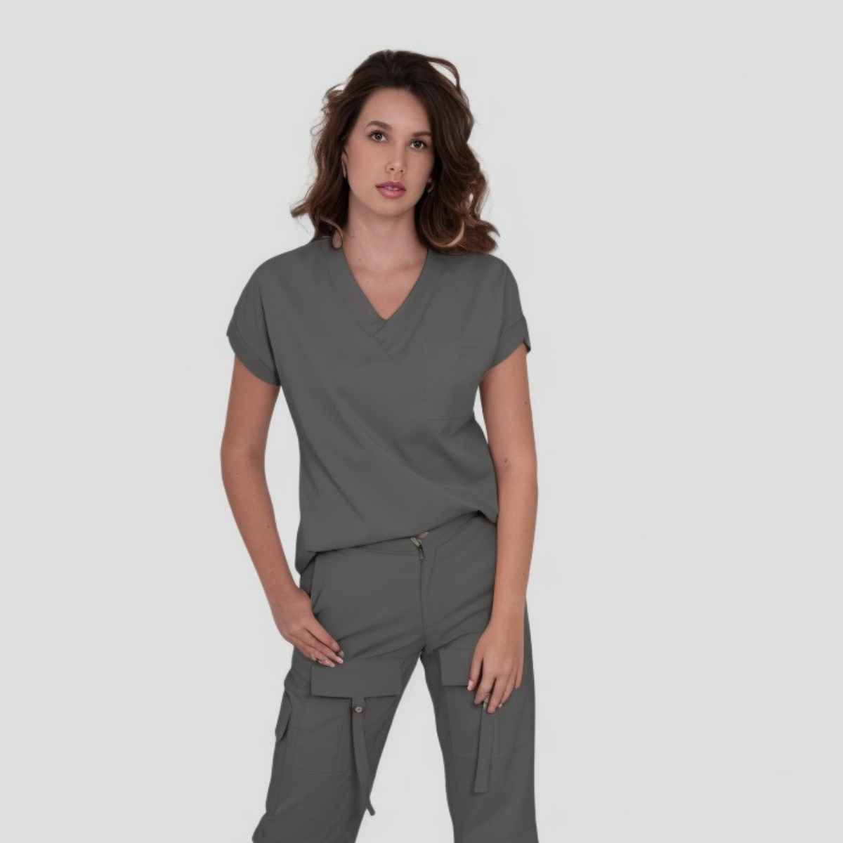 Women's V-neck One Pocket Scrub Top