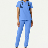 Women's V-neck One-Pocket Slim Scrub Top