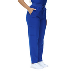 Beata Six-Pocket Straight Scrub Pants with adjustable drawcord and vibrant design.