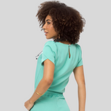 Women's Crew Neck Tulip Sleeve Scrub Top