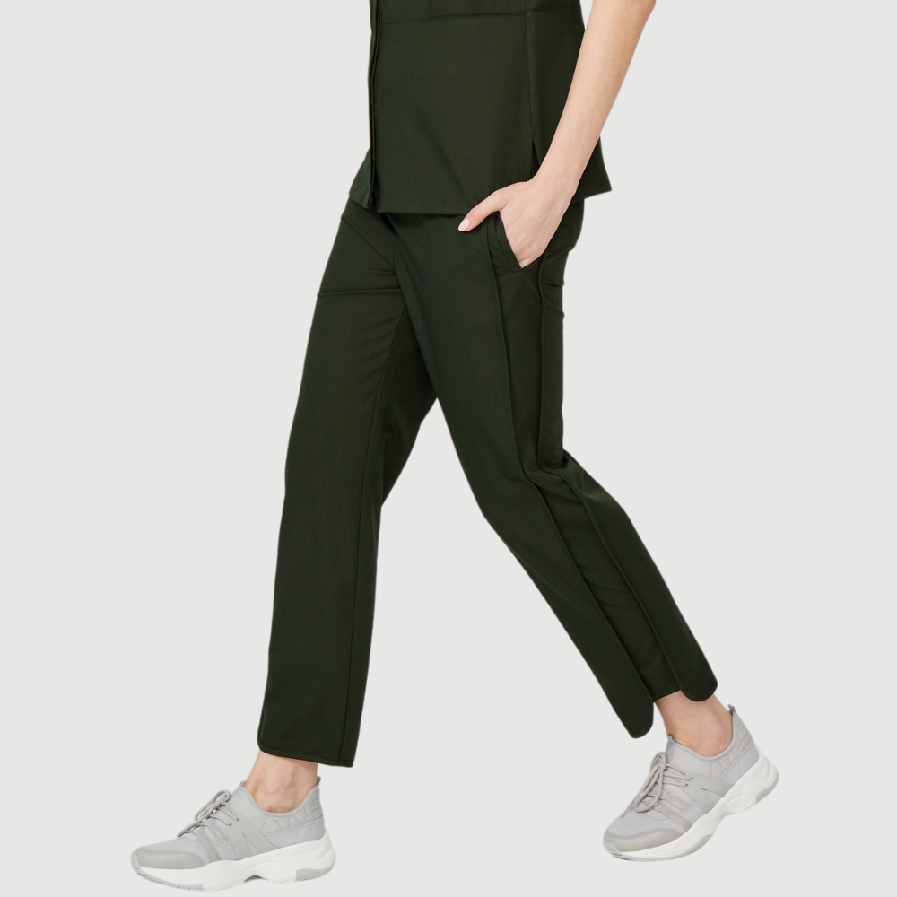 Women's Elastic Waist Three Pockets Scrub Pant