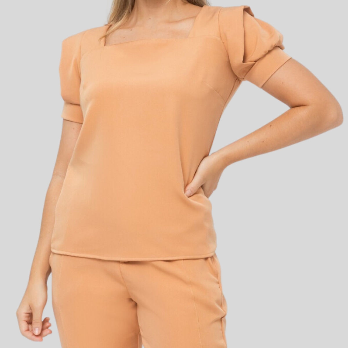 Women's Square Neck Slim Fit Scrub Top