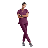 Nursing Scrubs featuring slim fit, hand pockets, and a side-slit hem for healthcare professionals.