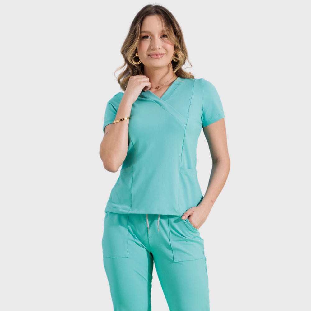 Women's V-neck Sporty Look Scrub Top