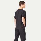 Men's Square Collar Three Pockets Scrub Top