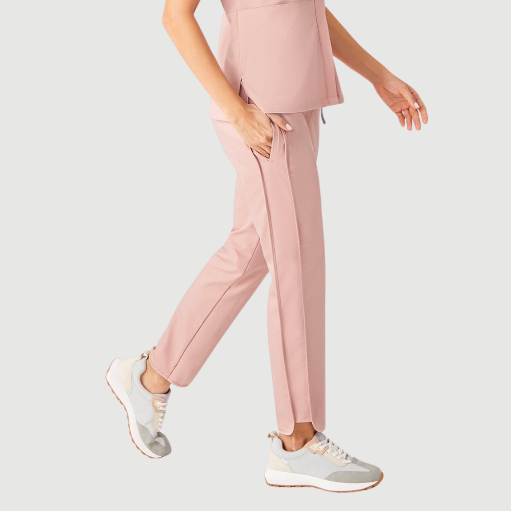 Women's Elastic Waist Three Pockets Scrub Pant