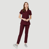 Women's Mostra Collar Two Side Pockets Scrub Top