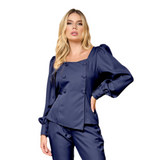 Women's Modern Fit Puffed Sleeves Scrub Top