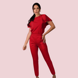 Women's Jogger Style Back Fake Pockets Scrub Pant