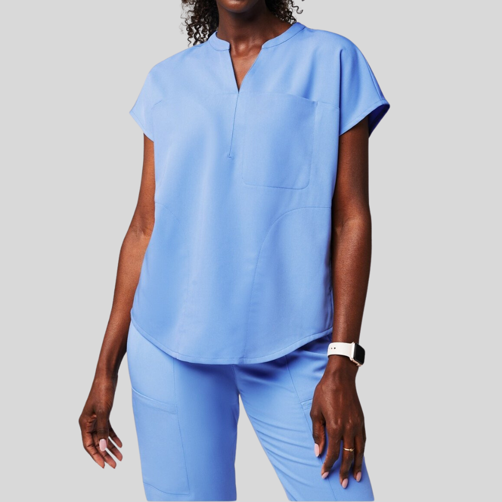 V-neck Three Pockets Scrub Top