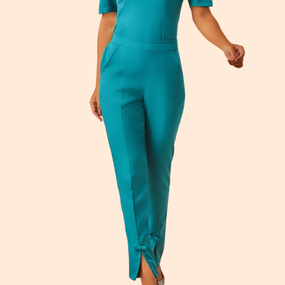 Women's Slit Trousers with Bow Tie Scrub Pant