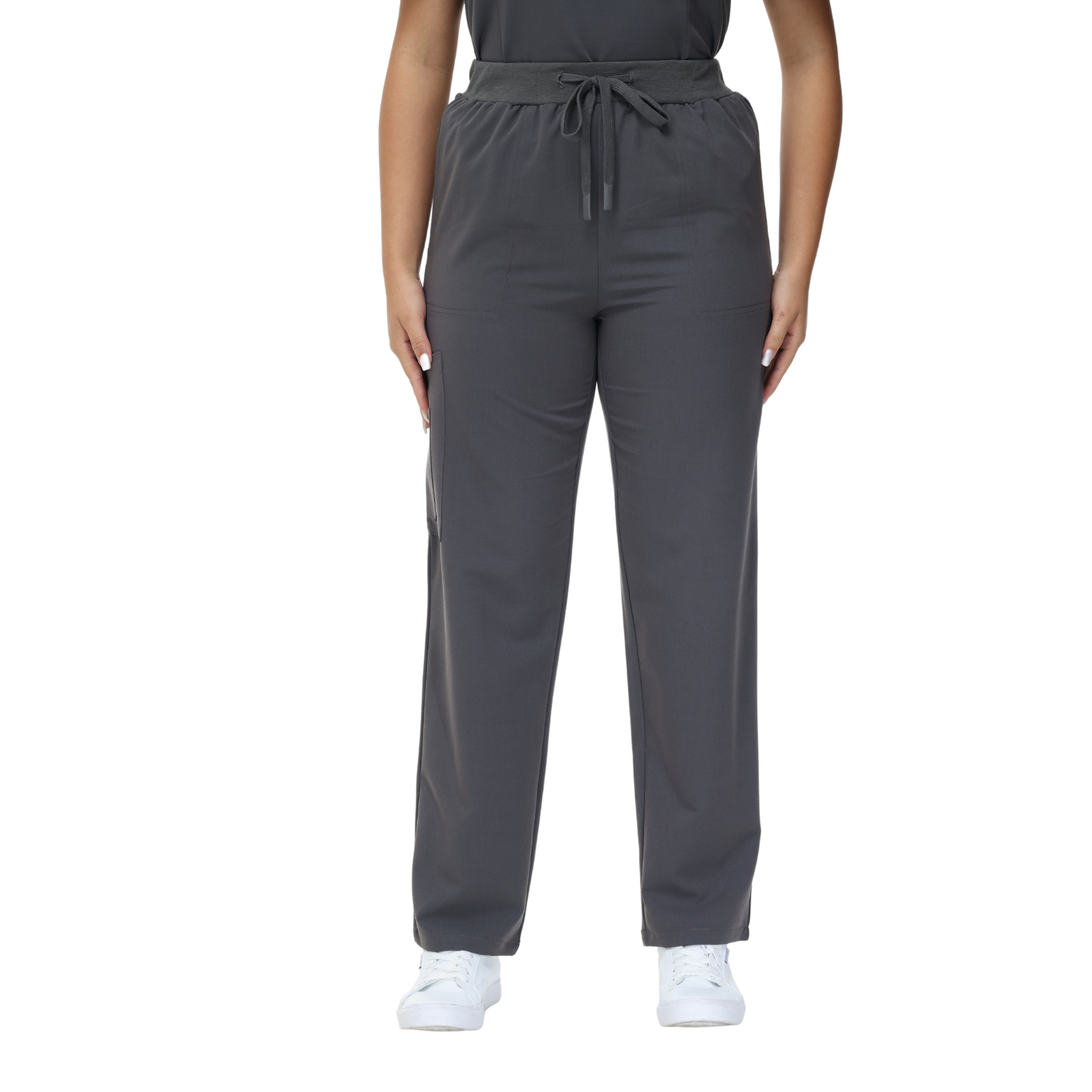 Beata Six-Pocket Straight Scrub Pants with adjustable drawcord and vibrant design.