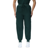 Barbara Eight-Pocket Jogger Scrub Pants with adjustable drawcord and vibrant drawstring.