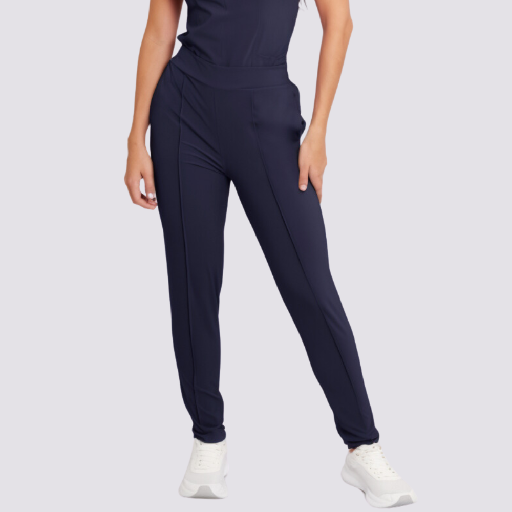 Women's High-waisted Plain Front Scrub Pant