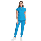 Abigail Mandarin Collar Scrub Top