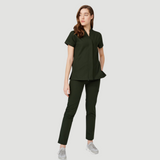 Women's Mostra Collar Two Side Pockets Scrub Top