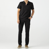 Men's Four Pockets Banded Collar Scrub Top