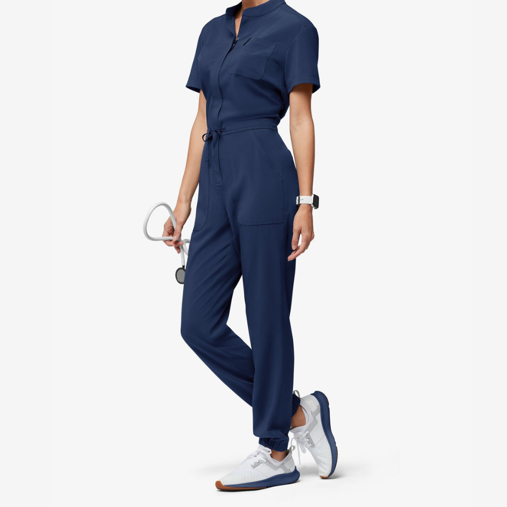 Women's Six Pockets Short Sleeves Jumpsuit