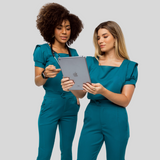 Women's Square Neck Slim Fit Scrub Top