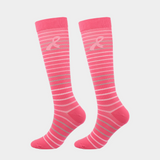 Pink Ribbon Knitted Compression Socks