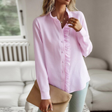 Striped Cardigan Ruffled Long Sleeve Bubble Shirt