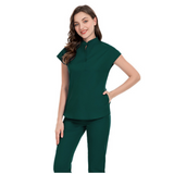 42024-T Mandarin Collar Scrub Top