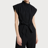 Women's Stand-up Collar Side Pockets Jumpsuit