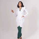 Women's Tuxedo Collar Jabour Detail Sleeves Lab Coat