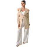 Women's V-neckline Long Sleeves with Hem Lab Coat