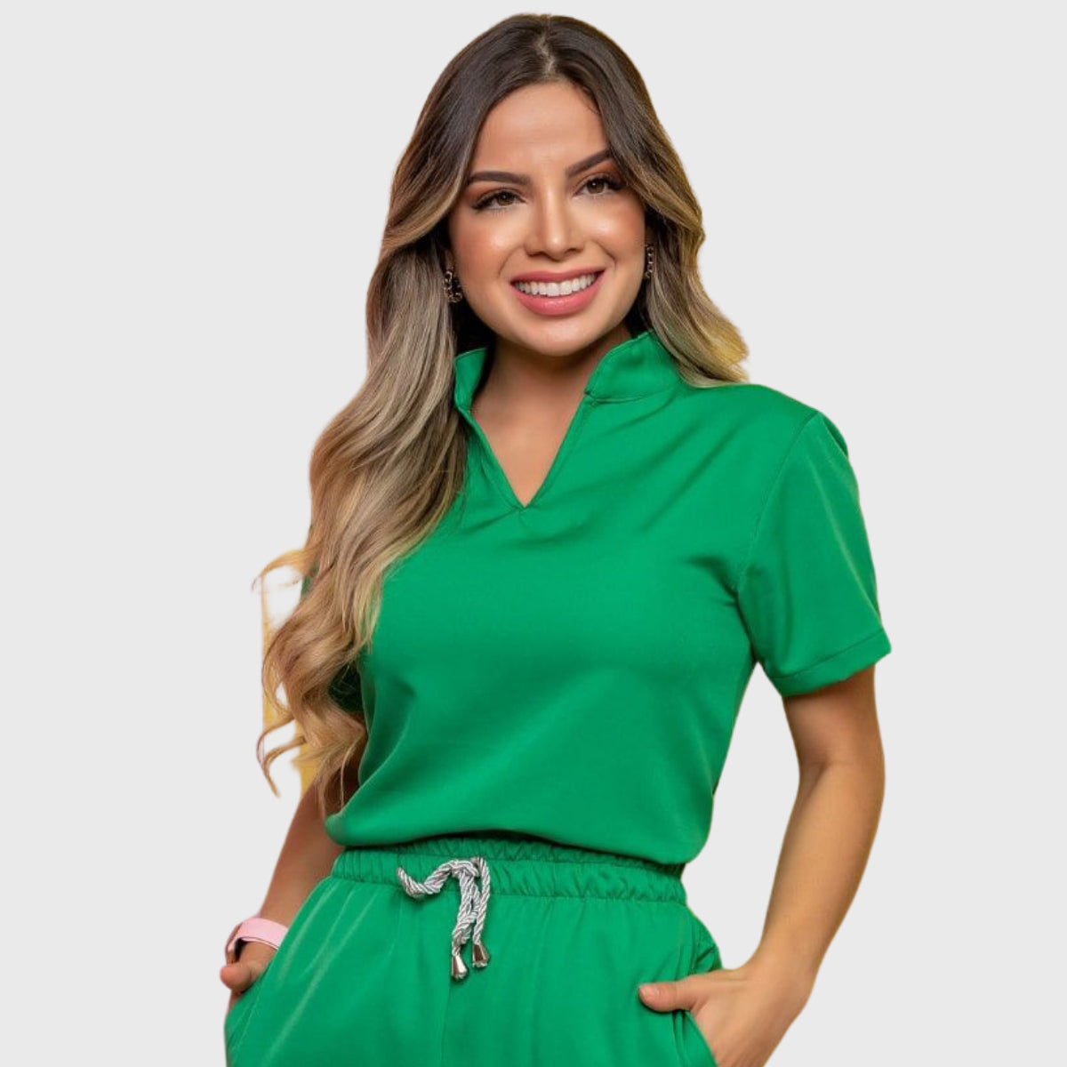 Women's High V Neck Scrub Top