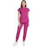 Abigail Mandarin Collar Scrub Top