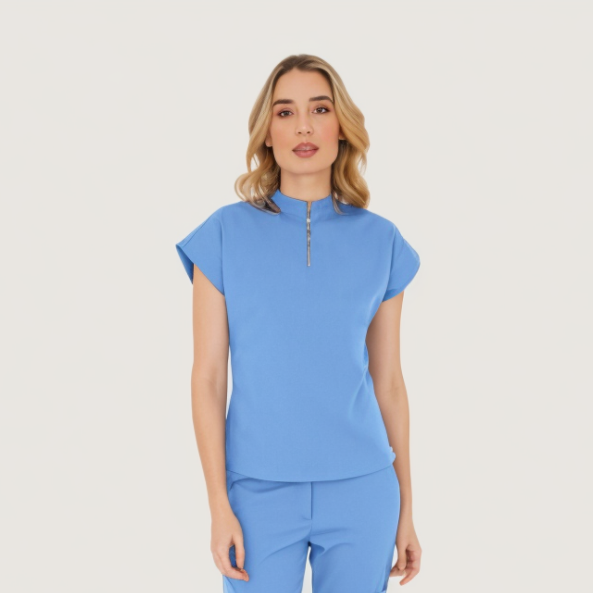 Women's Zipper Scrub Top