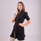 Women's Short Sleeves Priest Collar Lab Coat