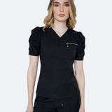 Women's V-neck One Upper Left Pocket Scrub Top