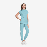 Abigail Mandarin Collar Scrub Top