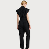 Women's Stand-up Collar Side Pockets Jumpsuit