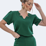 Women's V-Neck with Details Slim Fit Scrub Top