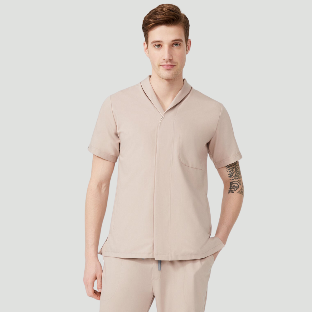 Men's Mostra Collar Three Pockets Scrub Top