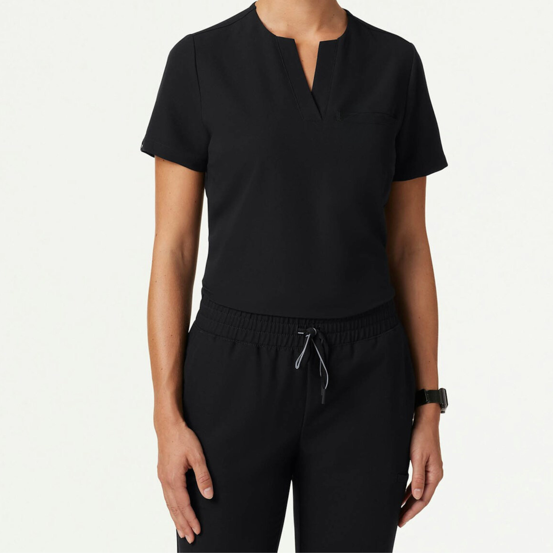 Women's V-neck One-Pocket Slim Scrub Top