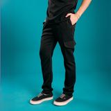 Men's Elastic Waistband Side Pockets Scrub Pant