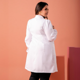 Women's Priest Collar Elastic Cuff Lab Coat