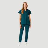 Women's Mostra Collar Two Side Pockets Scrub Top