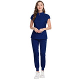 Abigail Mandarin Collar Scrub Top