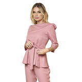 Women's Peplum Style Princess Sleeves Scrub Top