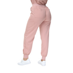 Barbara Eight-Pocket Jogger Scrub Pants with adjustable drawcord and vibrant drawstring.