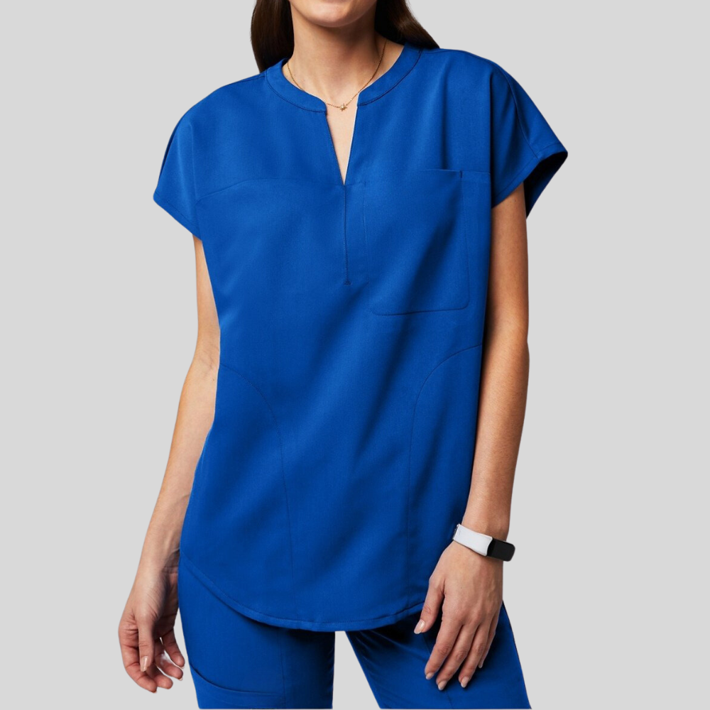 V-neck Three Pockets Scrub Top